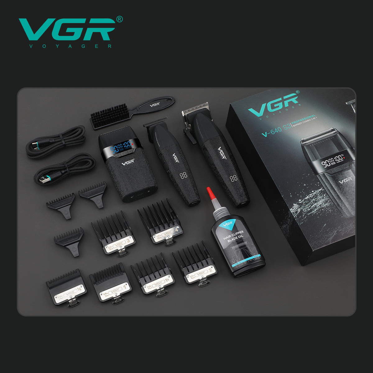 VGR V-640 S3 Professional Barber Combo 3-in-1