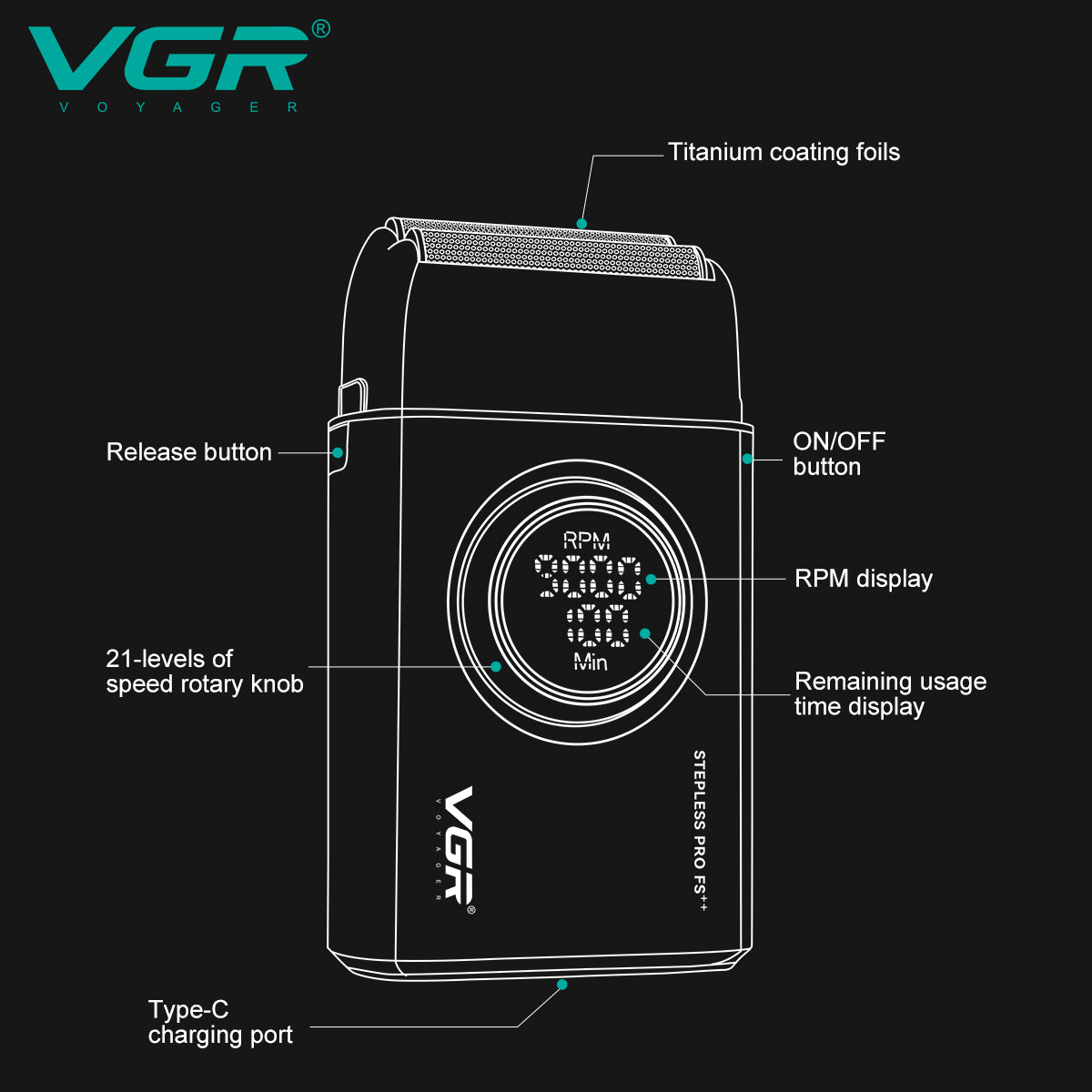 VGR V-377 Professional Electric Shaver